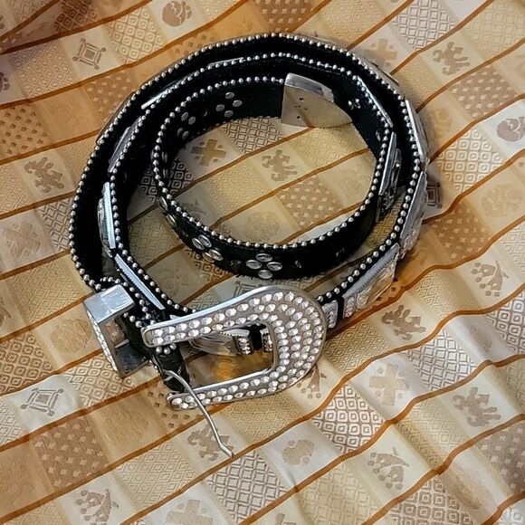 Leather Belt 50" Leather Bling and mirrors - Picture 1 of 14